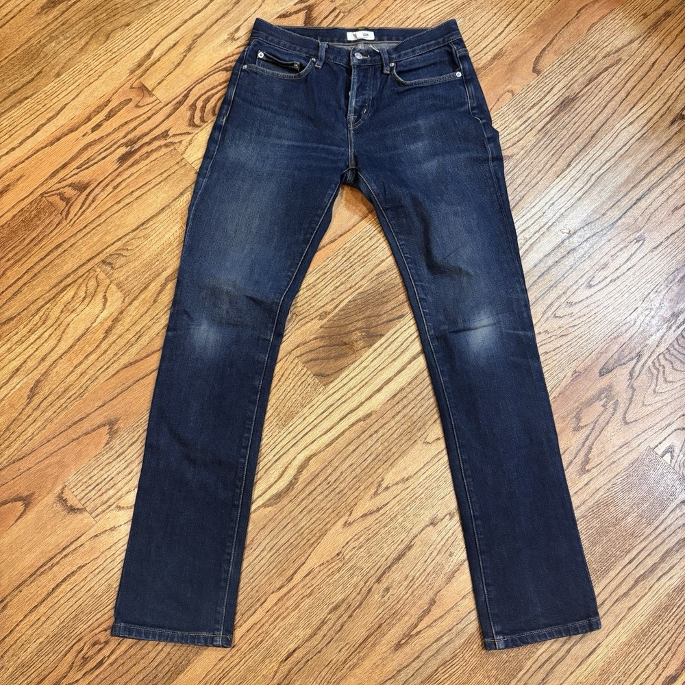 Buck Mason American Made Jeans Mens 30x33  Standard Fit Dark Blue Button Fly USA